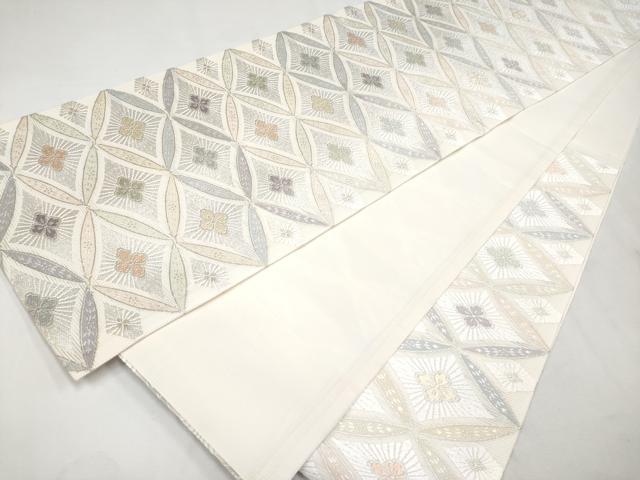 平和屋本店■極上　夏物　六通柄袋帯　唐織　七宝花菱文　銀糸　逸品　CYAA1901s5