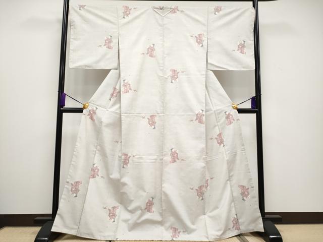 平和屋本店■極上　本場大島紬　白大島　白恵泥　9マルキ　童子遊び　恵大島織物謹製　証紙付き　逸品　CYAA1614s5
