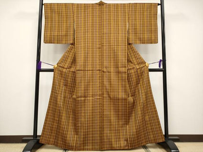 平和屋本店●極上 本場黄八丈 まるまなこ 紬 逸品 CYAA1629s5