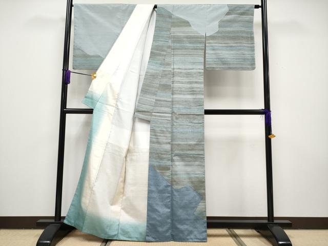 平和屋本店■極上　紅花紬　米沢　訪問着　作家物　切嵌文　逸品　未使用　CYAA1630s5