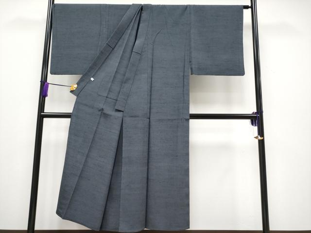 平和屋本店■極上　男性　紬・長襦袢・羽織セット　単衣　キングサイズ　着物：羊羹色　羽織：薄色　襦袢：薄縹色　逸品　CYAA1650s5