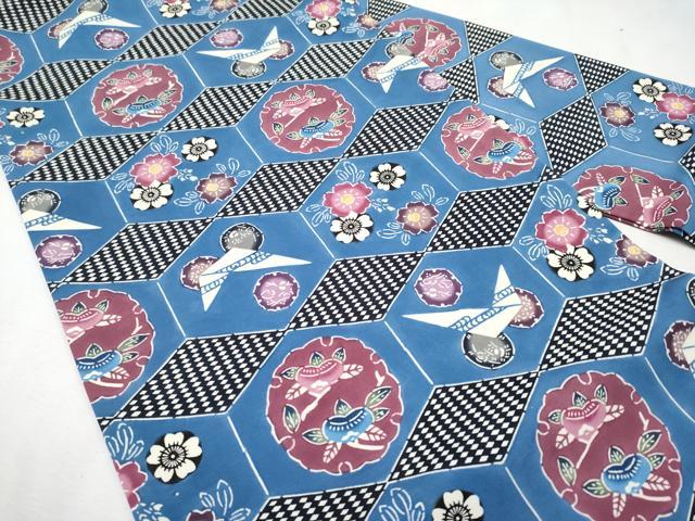平和屋本店●希少 城間栄喜 琉球紅型 塩瀬 九寸名古屋帯 亀甲雪輪花文 逸品 CYAA1674s5