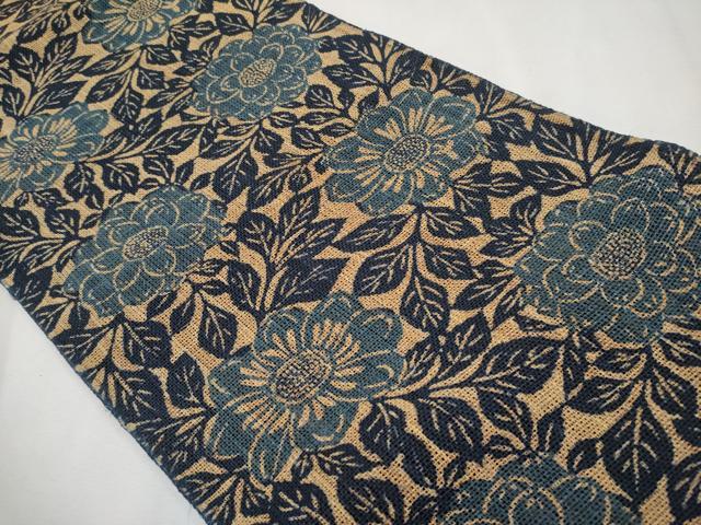 平和屋本店＊極上 夏物 科布 本藍 型染め 八寸名古屋帯 枝花文 逸品 CYAA1676s5