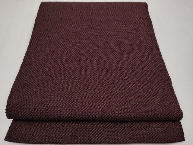 平和屋本店■極上　伊兵衛織　工芸手織　八寸名古屋帯　入子菱　黒鳶色×紫黒色　逸品　CYAA1704s5