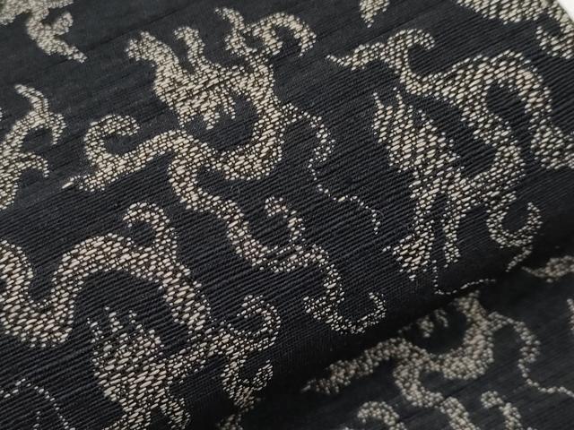 平和屋本店■極上　男性　両面　角帯　本藍　紬地　荒磯　龍　逸品　未使用　CYAA1714s5
