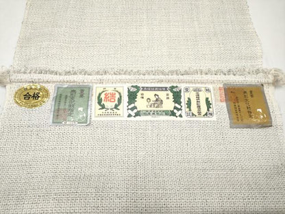 平和屋本店■希少　男性女性兼用　本場結城紬　重要無形文化財　反物　着尺　80亀甲　総詰め　証紙付き　逸品　未使用　CYAA1720s5