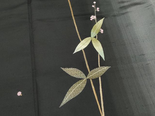 平和屋本店●極上 山口美術織物 皇室 伊勢神宮御用 西陣織 訪問着 紬地 総刺繍 枝花文 金糸 逸品 CYAA1738s5