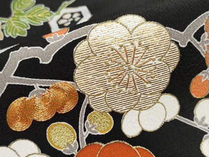 平和屋本店■極上　創業460年・千總　黒留袖　駒刺繍　鳳凰花丸文　金彩　逸品　CYAA1747s5