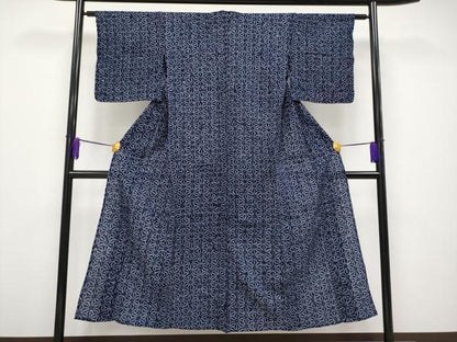 平和屋本店■極上　夏物　浴衣　有松鳴海絞り　麻の葉文様　綿　逸品　CYAA1751s5