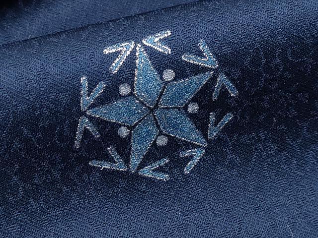 平和屋本店●極上 小紋 雪華文 暈し染め 銀彩 逸品 未使用 CYAA1761s5