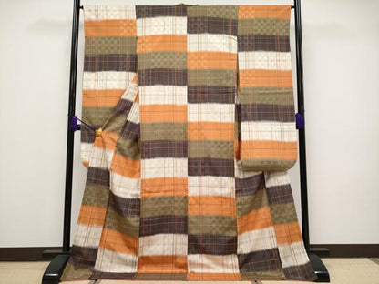 平和屋本店●希少 伝統工芸士 曽根武勇 振袖 お召地 吉野間道 逸品 CYAA1764s5