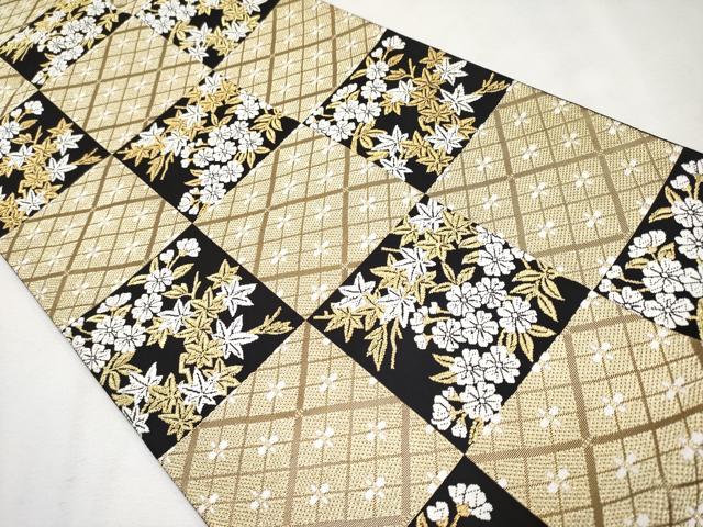 平和屋本店■極上　山口美術織物 皇室 伊勢神宮御用 西陣織 六通柄袋帯 唐織 黒地 金糸 反端・短冊・証明書付き 逸品 未使用　CYAA1786s5