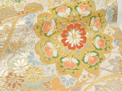 平和屋本店■極上　西陣　川島織物　六通柄　本袋帯　唐織　正倉院花文　金銀糸　逸品　CYAA1788s5