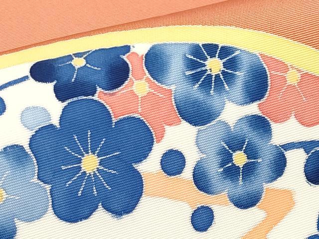 平和屋本店■極上　本加賀友禅作家　木村雨山　塩瀬　九寸名古屋帯　枝梅丸文　肉桂色地　逸品　CYAA1798s5