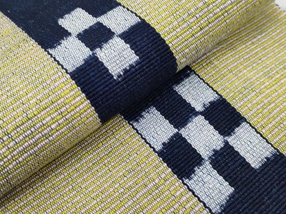 平和屋本店■極上　沖縄県伝統工芸品　八重山ミンサー　手織り　八寸名古屋帯　綿　逸品　CYAA1828s5
