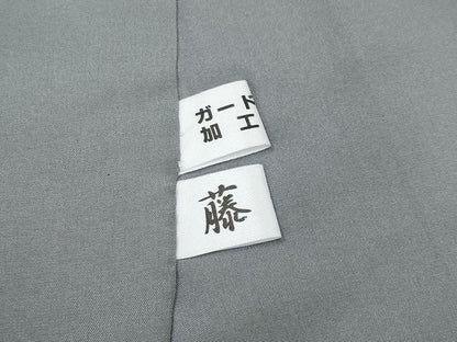平和屋本店■希少　城間栄喜　琉球紅型　小紋　流水草花文　白地　反端付き　逸品　CYAA1831s5