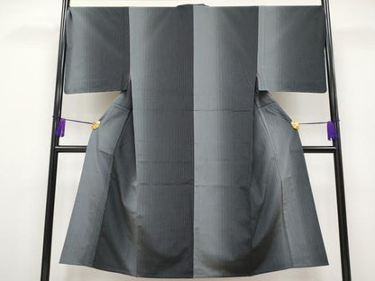 平和屋本店■極上　男性　本塩沢　単衣　縞　逸品　未使用　CYAA1839s5