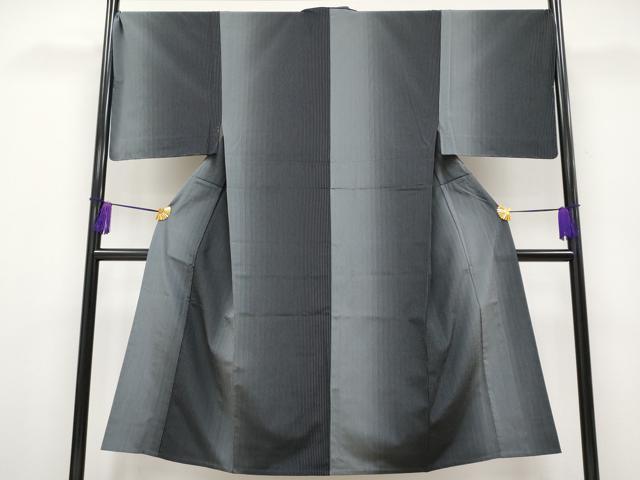 平和屋本店■極上　男性　本塩沢　単衣　縞　逸品　未使用　CYAA1839s5