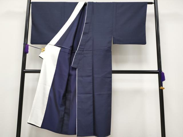 平和屋本店▽極上 男性 お召 単衣 格子柄 逸品 CYAA1840s5