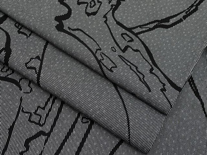 平和屋本店▽極上 男性 小紋 単衣 竹万筋 枝文 黒地 逸品 CYAA1851s5