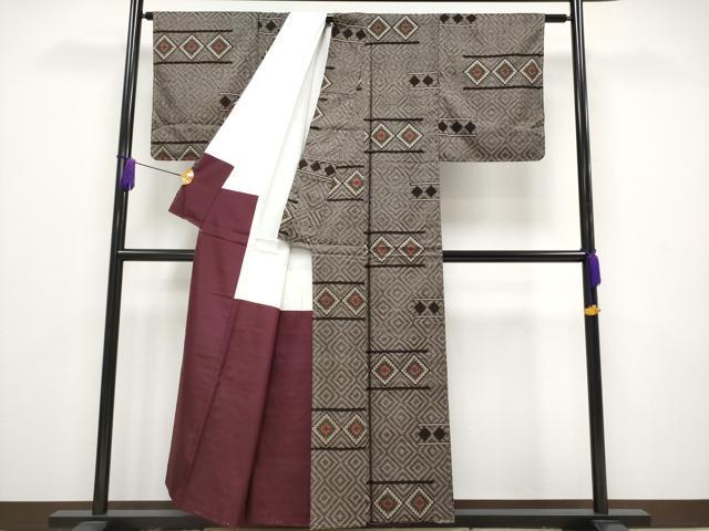 平和屋本店■希少　本場大島紬　龍郷絣　山田工場謹製　証紙付き　逸品　未使用　CYAA1869s5