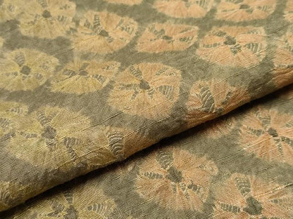 平和屋着物●極上　菅原工房　菅原結作　漢方染紬　絞り　媚茶色地　逸品　CYAA4304s6