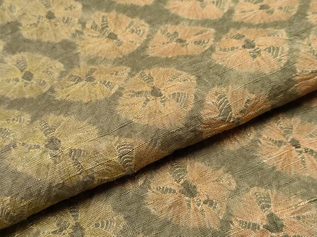 平和屋着物●極上　菅原工房　菅原結作　漢方染紬　絞り　媚茶色地　逸品　CYAA4304s6