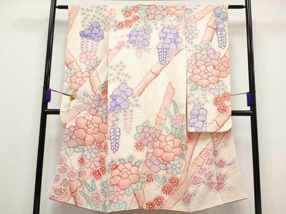 平和屋本店■極上　七五三　7歳　十三参り　女の子　祝着　総絞り　竹花文　逸品　CYAA1874s5