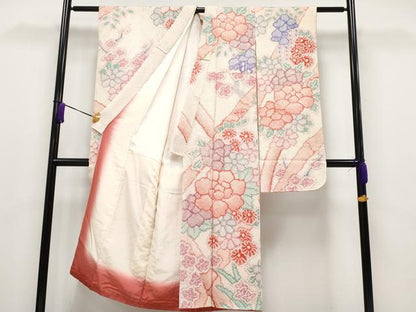 平和屋本店■極上　七五三　7歳　十三参り　女の子　祝着　総絞り　竹花文　逸品　CYAA1874s5