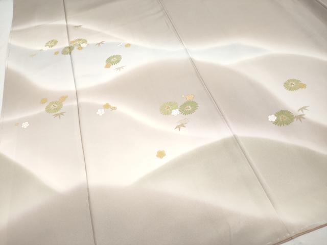平和屋本店■極上　創業460年・千總　訪問着　松竹梅　暈し染め　金彩　高島屋扱い　白茶色地　逸品　未使用　CYAA1877s5