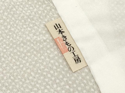 平和屋本店■極上　江戸小紋　単衣　行儀　亜麻色地　逸品　CYAA1887s5