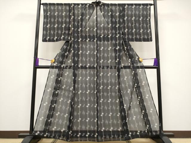 平和屋本店■極上　夏物　本場琉球絣　夏琉球　黒地　逸品　CYAA1888s5