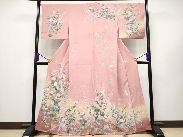 平和屋本店■極上　訪問着　花鳥文　暈し染め　金彩　逸品　CYAA1889s5