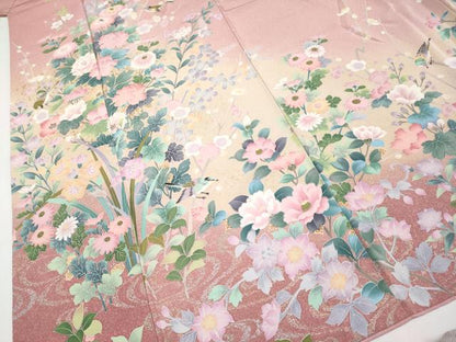 平和屋本店■極上　訪問着　花鳥文　暈し染め　金彩　逸品　CYAA1889s5