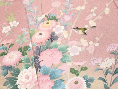 平和屋本店■極上　訪問着　花鳥文　暈し染め　金彩　逸品　CYAA1889s5