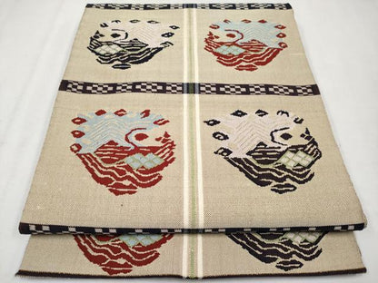平和屋本店●極上 六通柄 本袋帯 龍村平蔵柄 甲比丹孔雀 逸品 CYAA1904s5