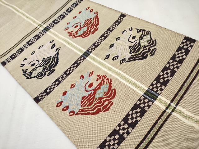 平和屋本店●極上 六通柄 本袋帯 龍村平蔵柄 甲比丹孔雀 逸品 CYAA1904s5