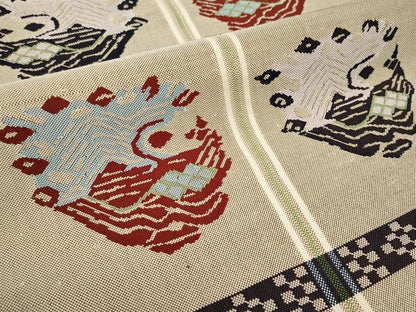 平和屋本店●極上 六通柄 本袋帯 龍村平蔵柄 甲比丹孔雀 逸品 CYAA1904s5