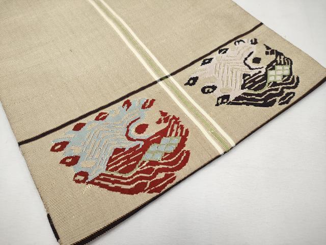 平和屋本店●極上 六通柄 本袋帯 龍村平蔵柄 甲比丹孔雀 逸品 CYAA1904s5