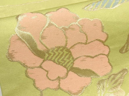 平和屋本店●極上 洛風林 工芸帯地 六通柄袋帯 花鳥文 金糸 逸品 未使用 CYAA1910s5
