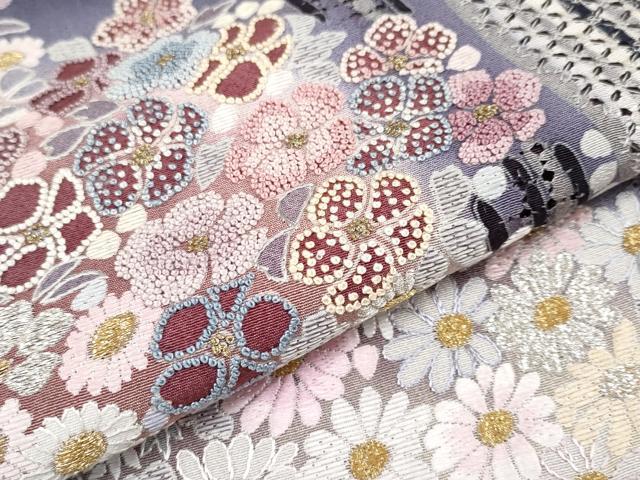 平和屋本店●極上 中国三大刺繍 スワトウ相良刺繍 蘇州刺繍 辻ヶ花刺繍 訪問着 枝花文 暈し染 金銀糸 反端付き 逸品 CYAA1933s5
