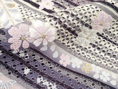 平和屋本店●極上 中国三大刺繍 スワトウ相良刺繍 蘇州刺繍 辻ヶ花刺繍 訪問着 枝花文 暈し染 金銀糸 反端付き 逸品 CYAA1933s5