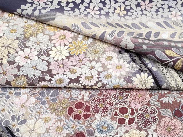 平和屋本店●極上 中国三大刺繍 スワトウ相良刺繍 蘇州刺繍 辻ヶ花刺繍 訪問着 枝花文 暈し染 金銀糸 反端付き 逸品 CYAA1933s5