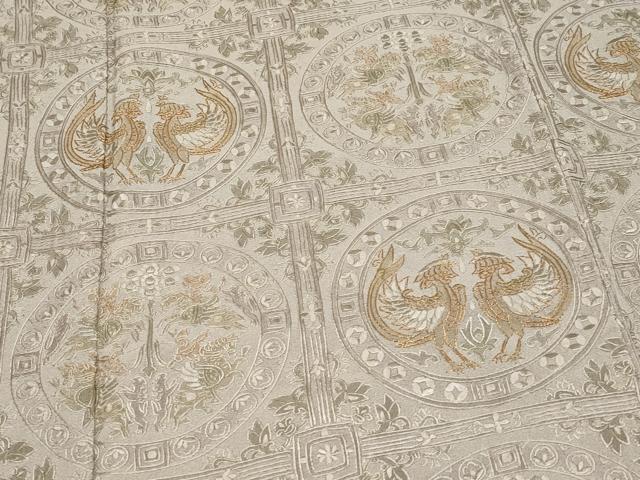 平和屋本店●極上 中国三大刺繍 スワトウ刺繍 総刺繍 訪問着 向かい鳥狩猟丸文 金糸 逸品 CYAA1934s5