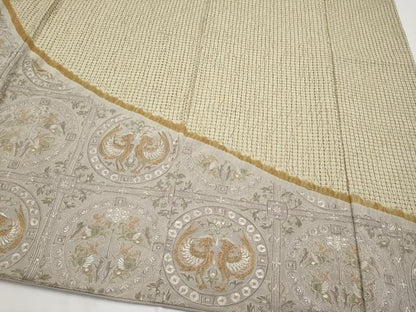 平和屋本店●極上 中国三大刺繍 スワトウ刺繍 総刺繍 訪問着 向かい鳥狩猟丸文 金糸 逸品 CYAA1934s5