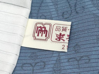 平和屋本店■極上　夏物　藍染小紋　絽　葡萄蔦の葉文　反端付き　まるやま扱い　逸品　未使用　CYAA1938s5