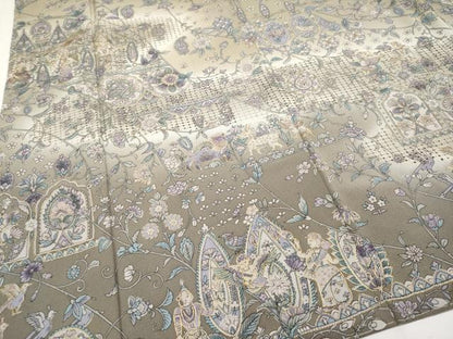 平和屋本店●極上 中国三大刺繍 スワトウ刺繍 訪問着 エジプト壁画文様 暈し染め 金銀糸 空五倍子色地 逸品 未使用 CYAA1939s5