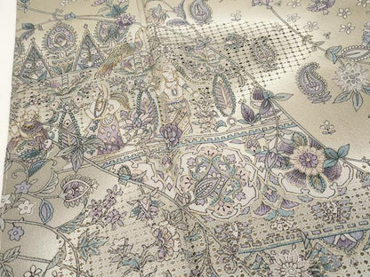平和屋本店●極上 中国三大刺繍 スワトウ刺繍 訪問着 エジプト壁画文様 暈し染め 金銀糸 空五倍子色地 逸品 未使用 CYAA1939s5