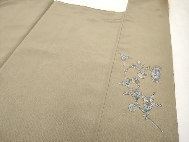 平和屋本店●極上 中国三大刺繍 スワトウ刺繍 訪問着 エジプト壁画文様 暈し染め 金銀糸 空五倍子色地 逸品 未使用 CYAA1939s5
