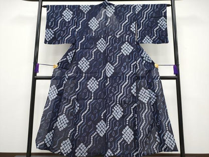 平和屋本店■極上　夏物　浴衣　本藍　吉祥文　綿麻　逸品　CYAA1947s5